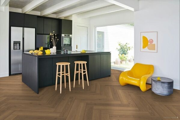  Parador Trendtime 3 Laminat Eiche Studioline honig Naturmattstruktur Fischgrät Eiche Studioline honig 858x143x8 mm 1747864 | 95584
