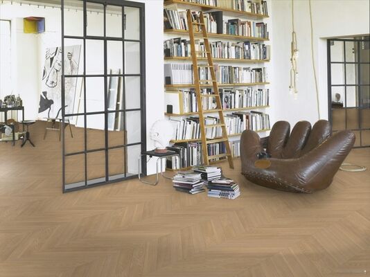  Parador Trendtime 10 Parkett Eiche weiß weiß matt lackiert Chevron-Stab 610x90x15 mm 1748487 | 95611