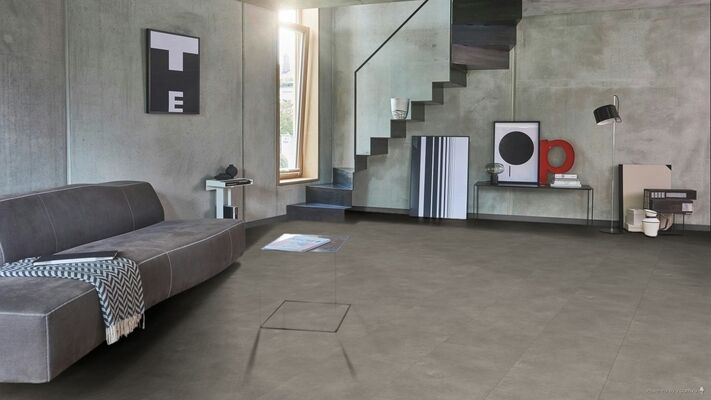  Parador Trendtime 5 Vinylboden Stein Trafalgar Hellgrau Mineralstruktur Rigid / SPC 914x457x6 mm 1748846 | 95707