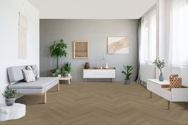  Parador Trendtime 3 (SPC) Vinylboden Eiche Oxford geschliffen Seidenmatte Strukur Rigid / SPC Fischgrät 730x146x5 mm 1748853 | 95728