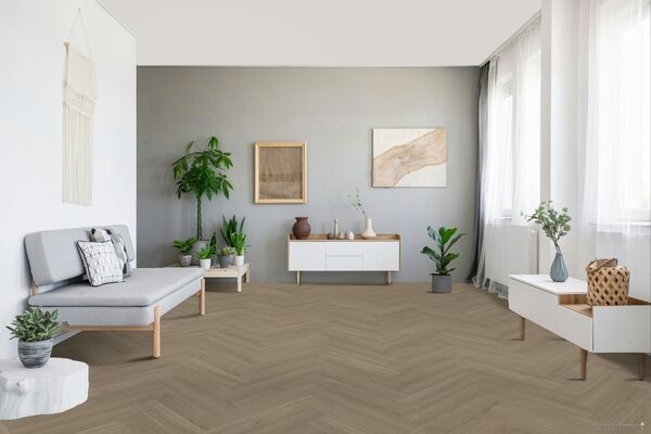 Parador Trendtime 3 (SPC) Vinylboden Eiche Regent Grau Eleganzstruktur Rigid / SPC Fischgrät 730x146x5 mm 1748858 | 95743